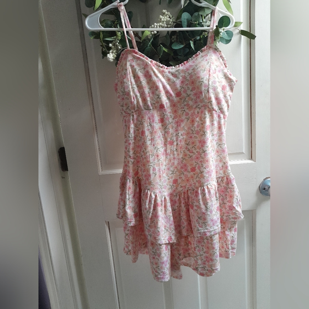 Floral Pink Ruffle Dress